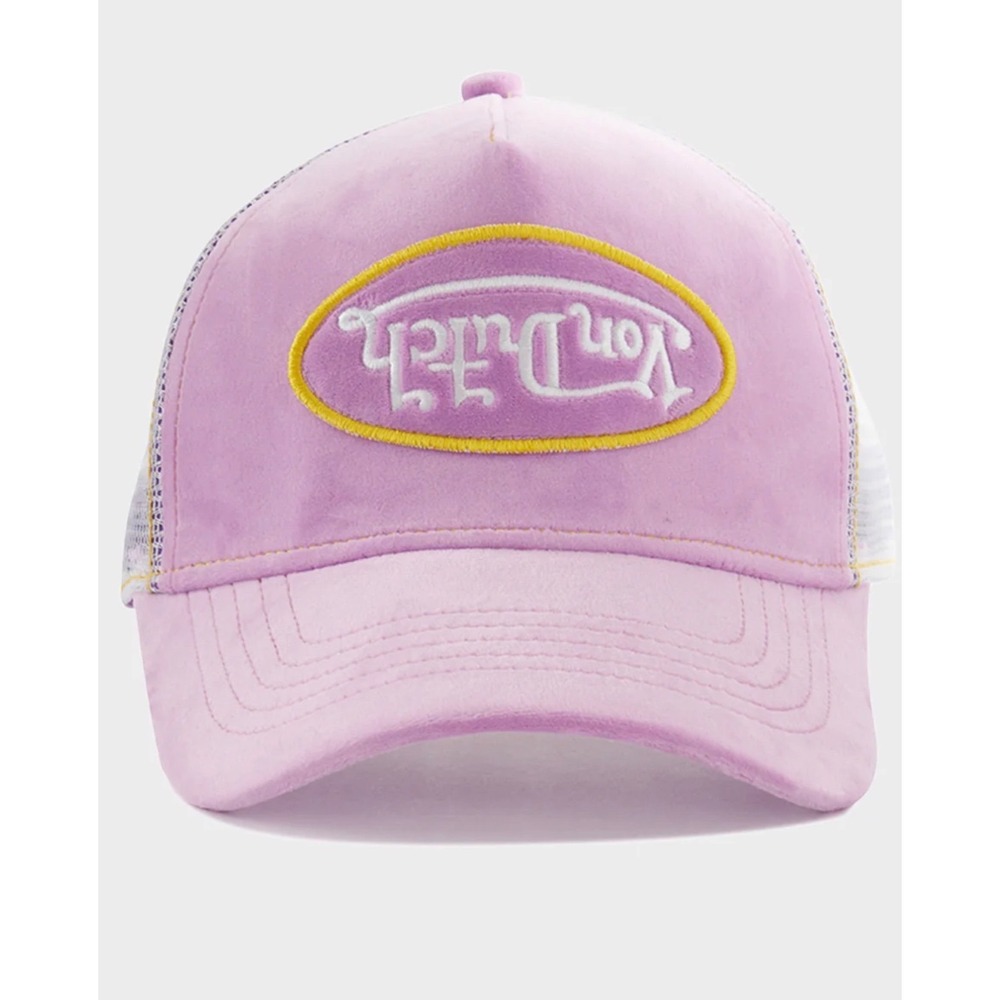 NEW Von Dutch Grape Light Purple Velvet white Mesh Trucker SnapBack Unisex hat
